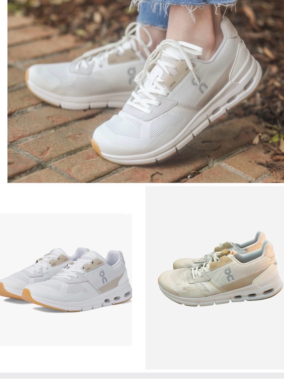 On Cloud Cloudrift undyed white sand sneakers